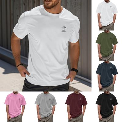 Herrmode Mönstrad Rundhalsad Raka Axlar Kortärmad T-shirt