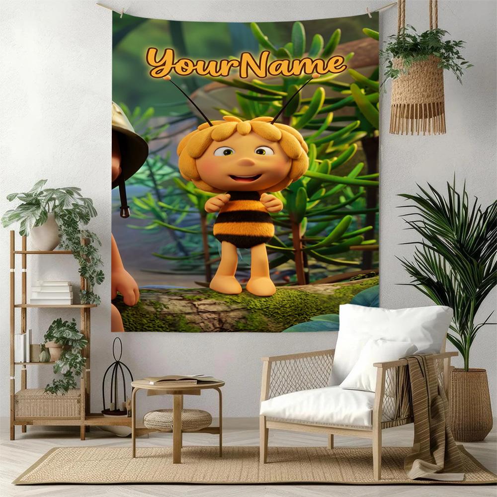 Biene Maja Custom Your Name Wall Decor Tapestry Art For Pet Memorial Birthdaywedding Party Backdrop Family Gift