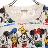 Mickey Family Overall Handle Short Sleeve T-shirt White Gray Women Used