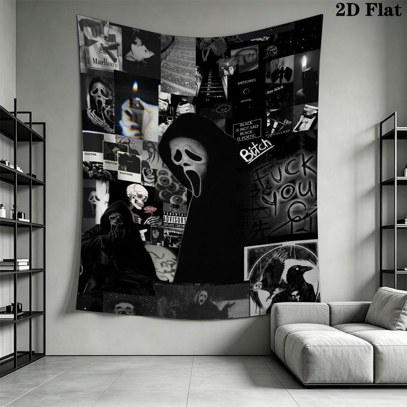 Scream Wall Tapestry Aesthetic Wall Hanging Printed Fabric Blanket Decorative Tapestries for Bedroom Living Room Home Decor