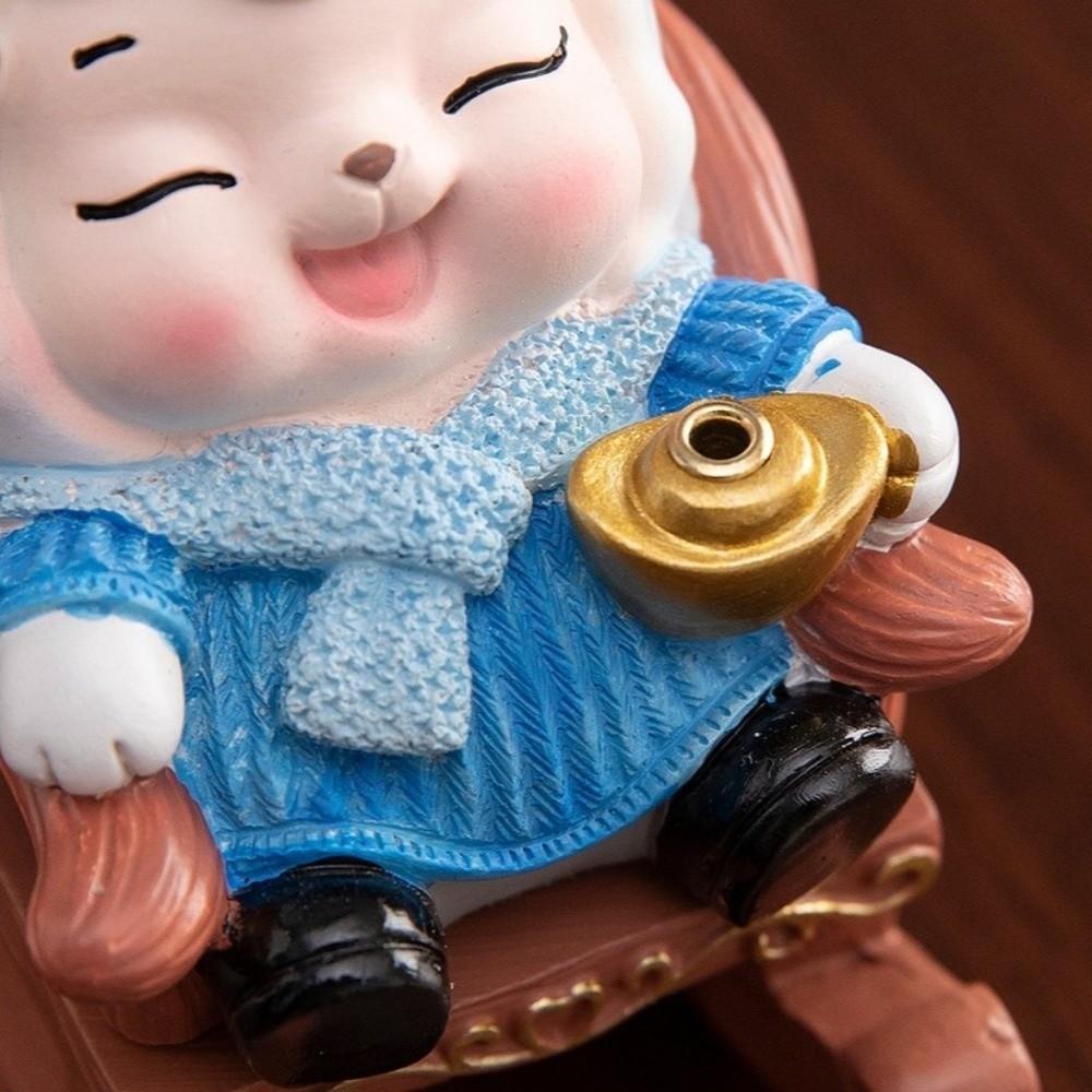 Mascot Laying Sheep Incense Censer Funny Creative Sheep Incense Burners Resin Sheep Figurine with Rocking Chair Year of the Goat