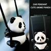 1PC Car Pendant Cute Anime Panda Auto Rearview Mirror Pendant Hanging Ornaments Swinging Doll Car Interior Decoraction
