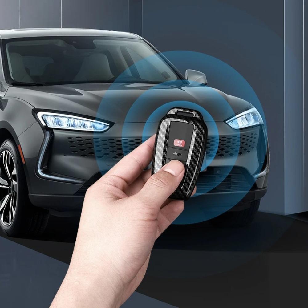 ABS Kohlefaser Auto Schlüsselhülle Abdeckung Schale Schlüsselanhänger für Toyota Prius Camry Corolla C-HR CHR RAV4 Prado 2018 2022 Schlüsselanhänger Zubehör