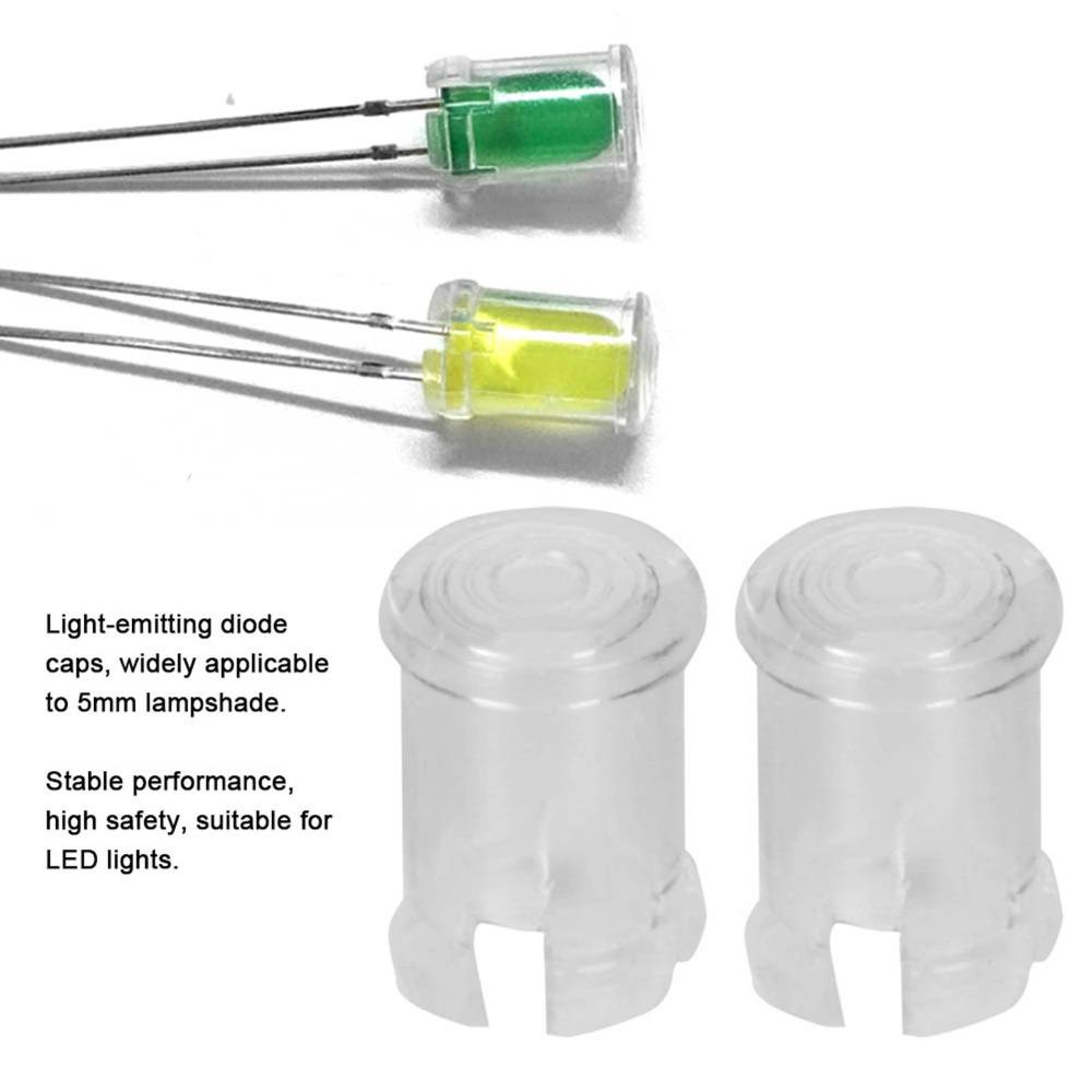 100PCS Clear Transparent LED Lamp 5mm Size Protective Cover Emitting Diode Holder LED Holder Clip Lamp Bulb