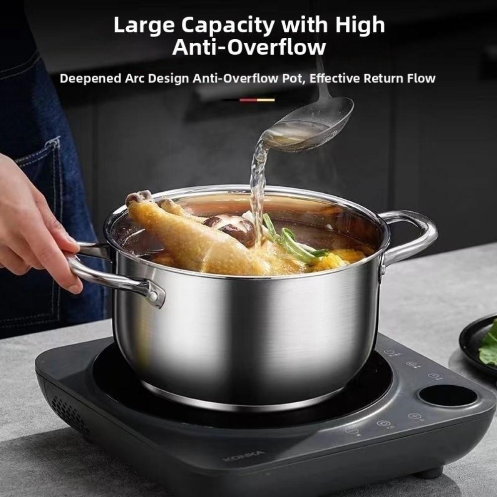 Stainless Steel Double Bottom Soup Pot Multipurpose Non Stick Stainless Steel Cookware 18/20/22/24cm with Lid