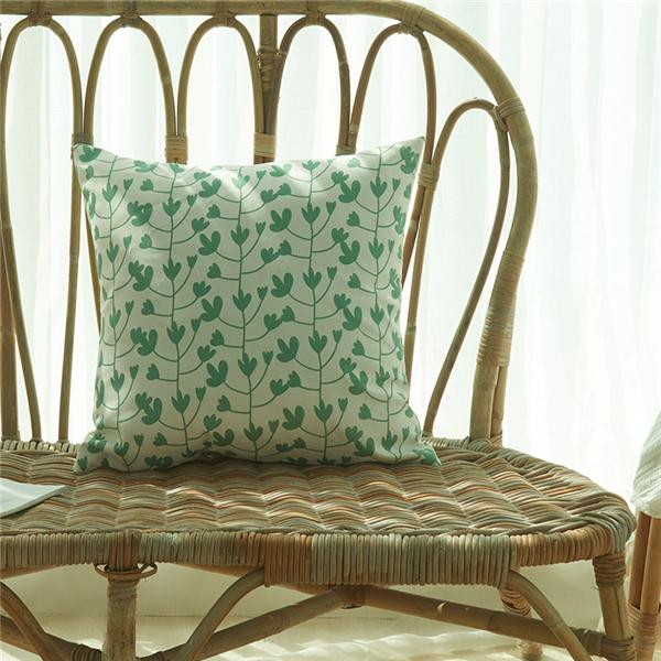 Double Sided Waterproof Printing Pillowcase Fresh Green Leaf Dot Home Sofa Pillowcase Japanese Cushion Cover