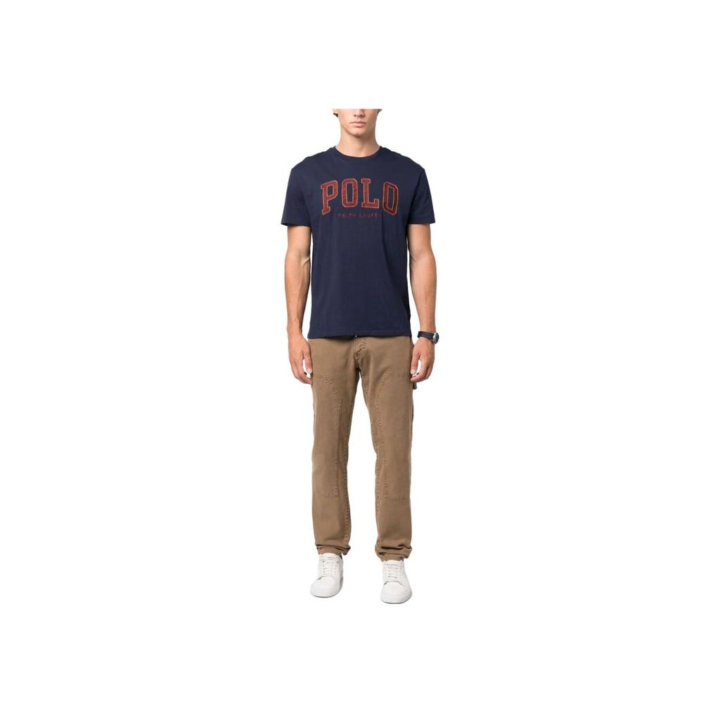 Polo Ralph Lauren Logo Embroidered Crew Neck Short Sleeve T-Shirt Men Tops Dark-Blue 710917892-001