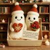 Christmas Ghost Friends Plush Set Cute Small Ghost with Santa Hat for Holiday Home Party Decor Friendship Gifts for Best Friends
