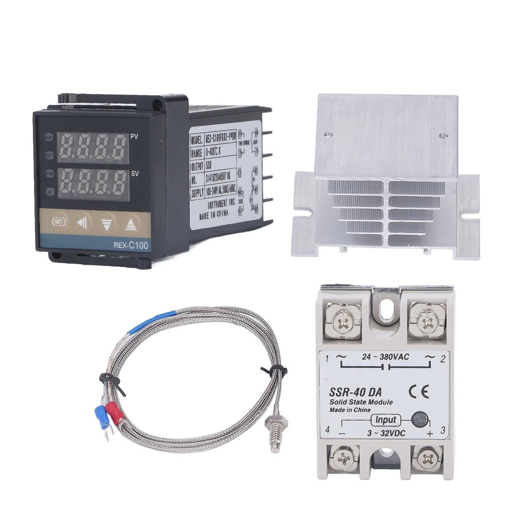 PID Temperature Controllers Kit 0‑400 Celsius  Waterproof High Accuracy REX C100 Temperature Controller for Farm
