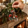 Hanging Decorations for Car Rearview Mirrors Dachshund Christmas Ornaments, 2D Flat Dog Themed Acrylic Xmas Durable Pendants Tree Decoration