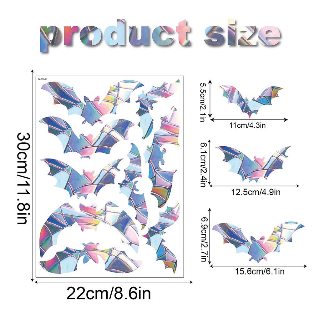 Window Sticker Rainbow Reusable Shaped Static Anti Collision Strike Glass Decal Bedroom Cling Sun Catcher for Home Decor