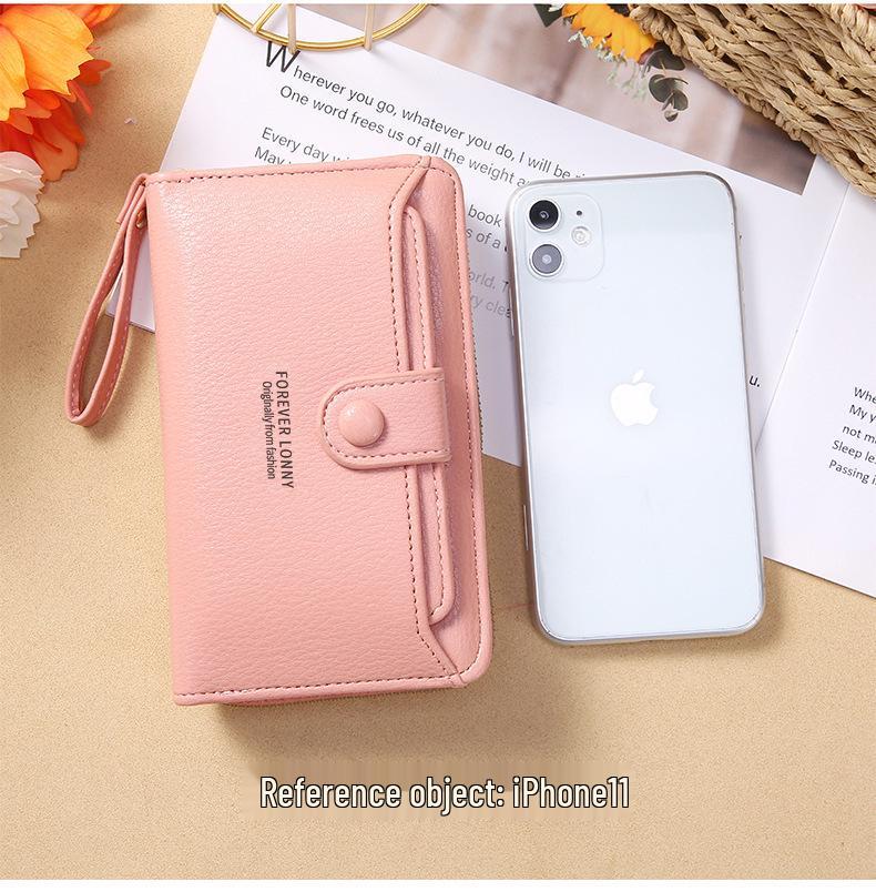 Korean Style Women's Long Zipper Wallet Wristlet Clutch - Large Capacity Card Holder