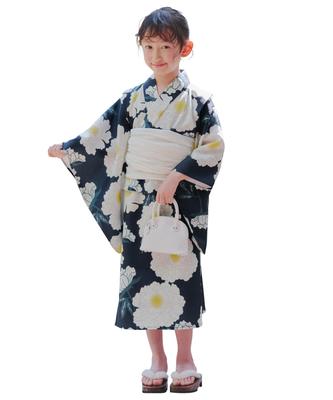Kobe Lettuce Matching Yukata Perfect for Easy To Summer Yukata M H Peony Print Kids' One-Piece Set, Two-Piece Set, Festivals, Dress, [X494]