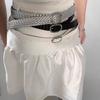 Stylish Silver Pu Woven Belt For Women Ideal For Casual And Retro Fashion