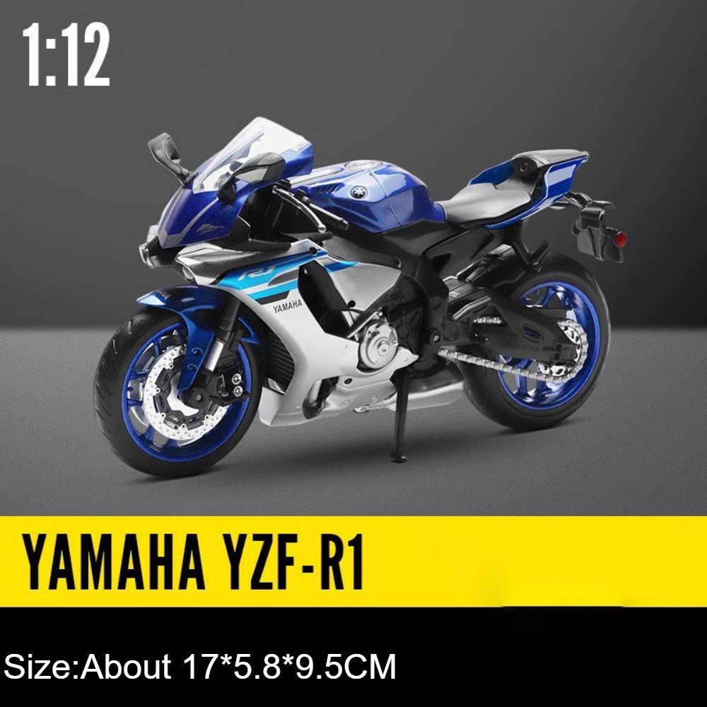 1:12 Yamaha Yzf-r1 Alloy R1m Motorcycle Diecast Car Toys Front Wheel Steering Rear Wheel Suspension Vehices Boy's Birthday Gifts