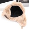 Women Windproof Flap Hats Plush Aviator Trapper Hat Solid Color Ear Protection Bomber Hat Thickened