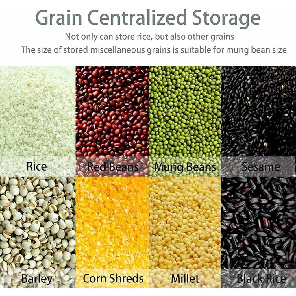 6 in1 Cereal Dispenser Dry Food Dispenser Storage Container Wall Mount Cereal Grain Rice Dispenser 6 Grid Rice Dispenser Food Bucket for Kitchen Home