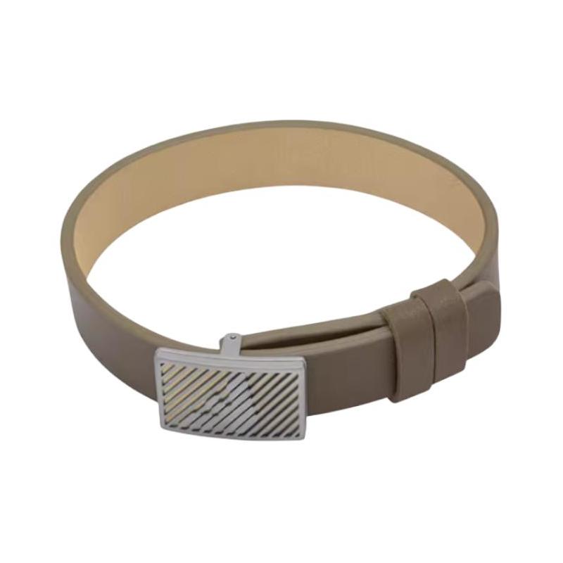 Emporio Armani  Striped Hollow Eagle Logo Design Bracelet Men s Dark Gray/Khaki/Brown EGS3240060_NLP коричневый