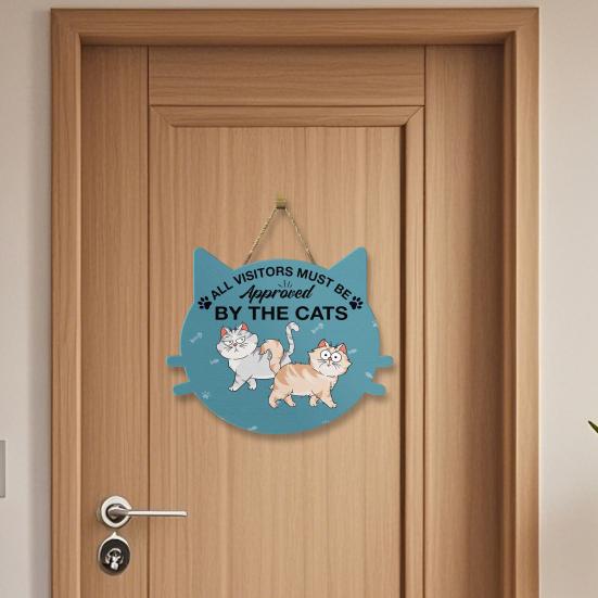 Cat Planning Escape Sign Please Keep Door Closed Wooden Sign Door Hanging Welcome Sign Housewarming Gift for Cat Lovers