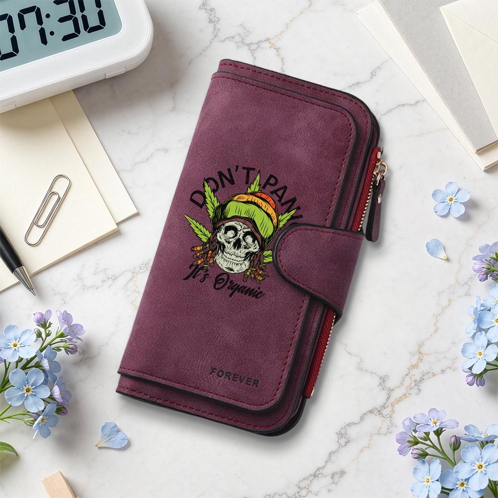 Stylish Skull Pattern Long Wallet Casual Large Capacity Portable Multi Card Slot Daily Use Handheld Purse