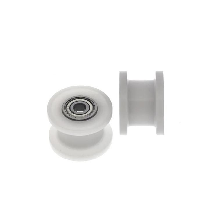 8Pcs 5x29x20mm H-groove concave wheel rolling guide wheel 12mm groove wide belt wheel flat groove roller POM nylon plastic wheel