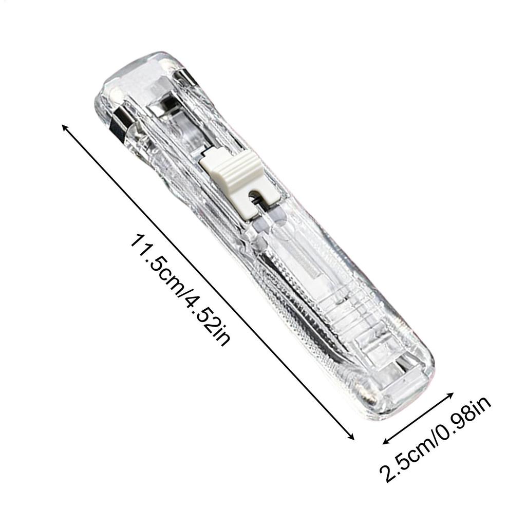 Push Clip Stapler Portable Document Binding Clamp Binder Clip Dispenser for Home School Classroom Desktop Paper Organizing