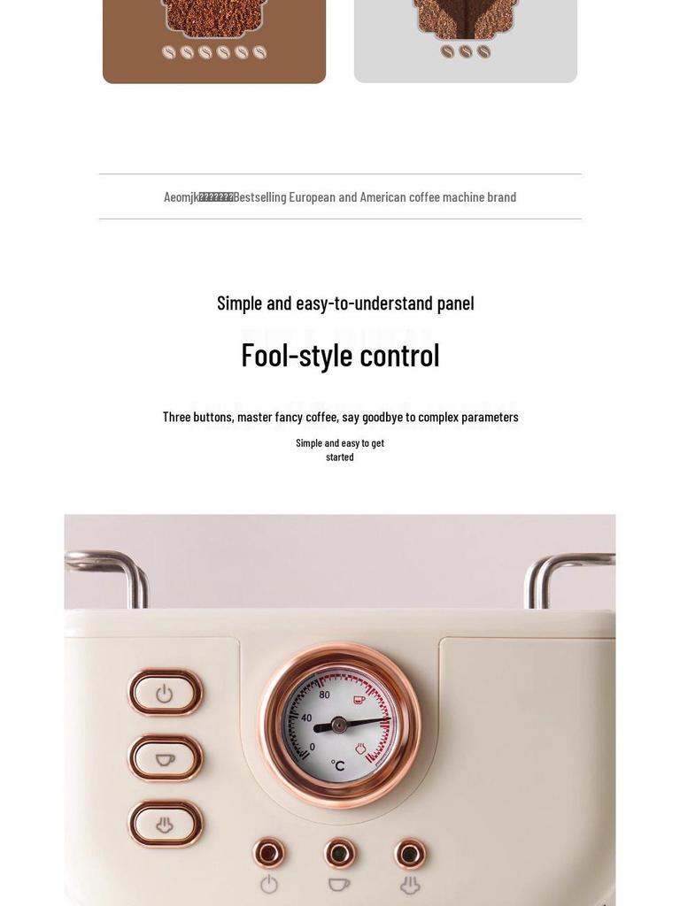 Ретро напівавтоматична кавомашина високого тиску 20 Бар з спінювачем молока