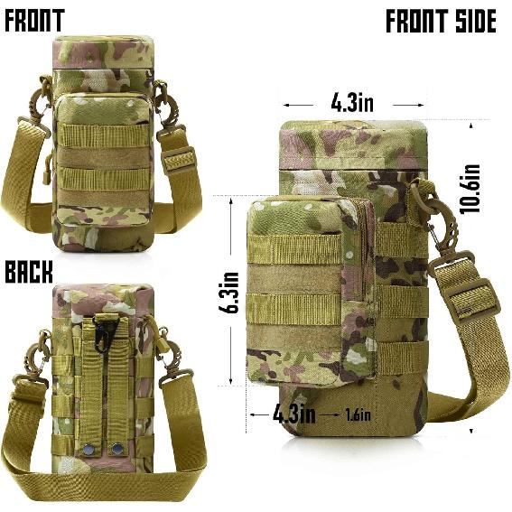 Tactical Water Bottle Pouch, Military Army Molle Water Pouches Carrier Holder for Hiking Camping Outdoor Sport Travel
