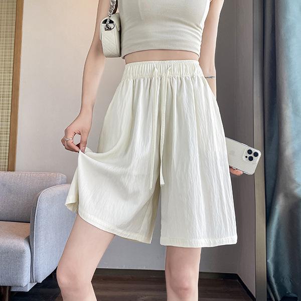 

Ice silk Yamamoto shorts women s new summer thin small a-character sports and leisure imitation cotton and linen five-point medium pants S