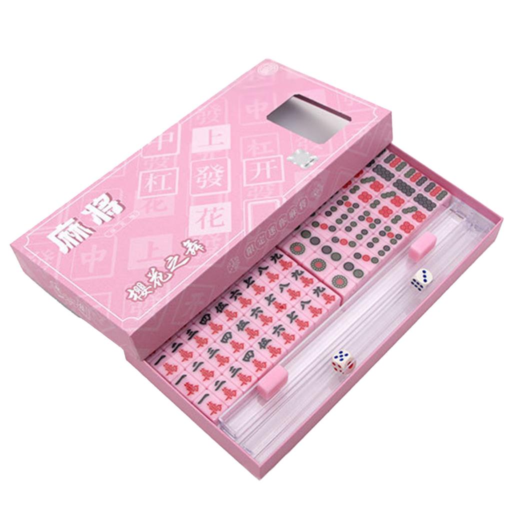 Portable Small Mahjong Set Mahjong Board Games For Adults Traditional Chinese Mahjong Tiles Outdoor Dormitory Travel Game