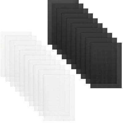 20Pcs 7.87x11.8'' Fursuit Eye Mesh Sheets PVC Net Sheets White Black for Fursuit Eye and Role Play Costumes Accessories