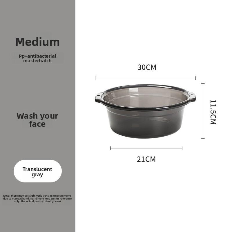 Student Dormitory Laundry Basin - Antibacterial Basin - Household Large-sized Plastic Basin - Double Ear Basin - Thick and Durable