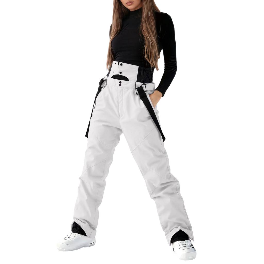 Ski Pants Women Insulated Ski Bib Overalls Snowboarding Pants Adjustable Shoulder Strap Snowsuit
