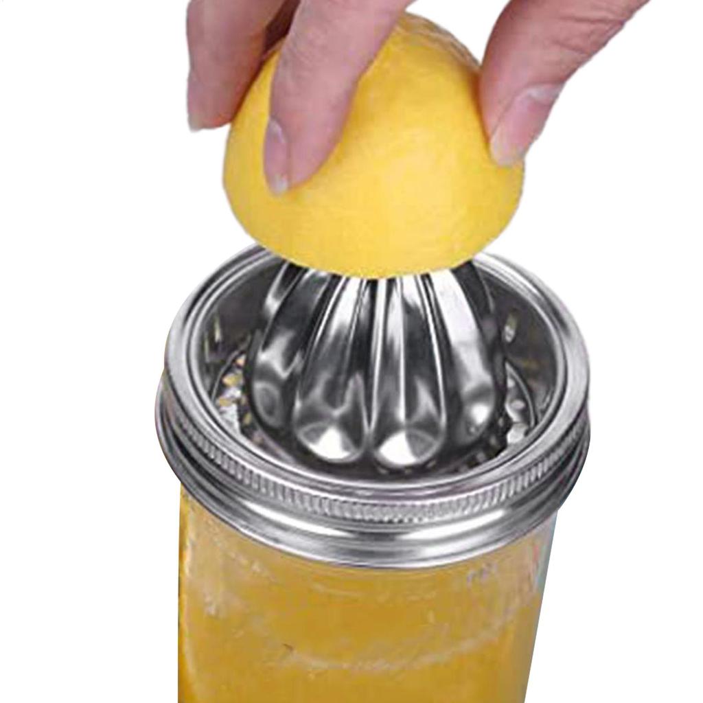 Citrus Reamer For Wide Mouth Jar Reusable Citrus Reamer Stainless Steel Juicer Lid Handle Leak-Proof Bottle Cap Manual Juice