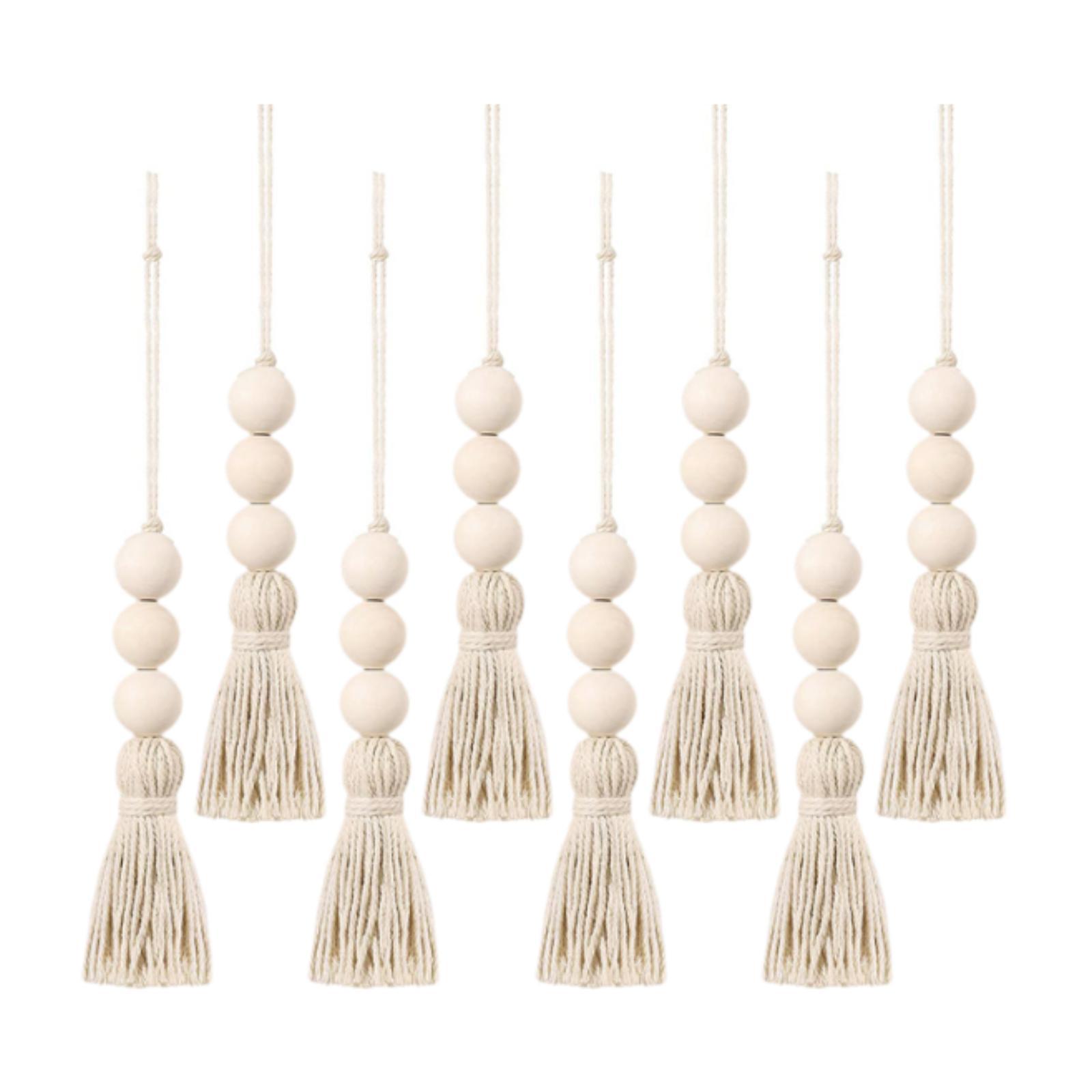 8x Украшения с кисточками Шикарные Декоративные Подвесные Украшения Деревянная Бусина Гирлянда для Фермерского Дома Шторы Ручка Шкафа Дверь Фон