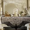 1Pc Halloween Lace Curtain Black Bat Spider Tablecloth Fireplace Mantel Scarf Cover Halloween Home Room Cobweb Horror Decoration