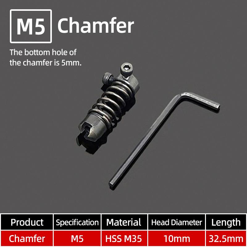 High Speed Steel Chamfer Drill Bit Deburring Tap Chamfer Tool Straight Flute Tapping Burr Removal Tools Milling Compound Cutter
