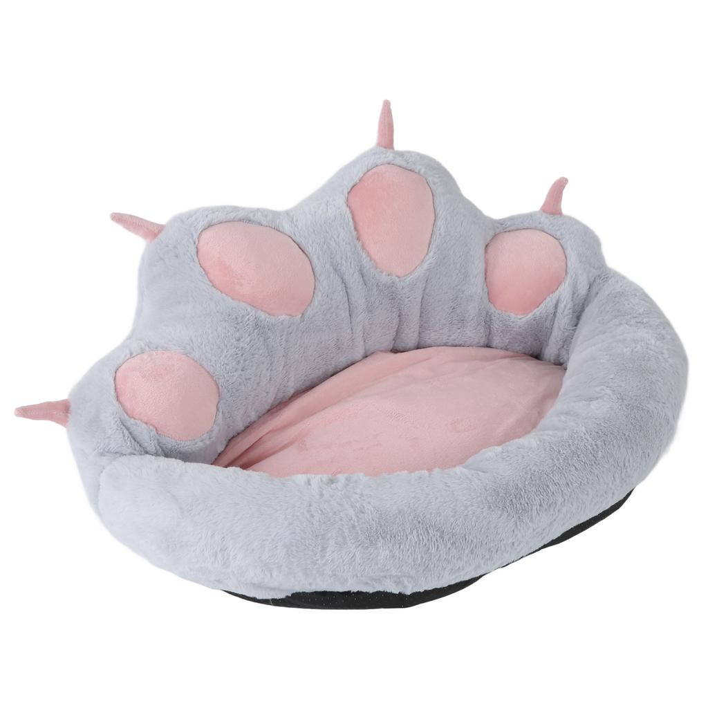 Cat Dog Kennel Cat Paw Print Shaped Machine Washable Removable Washable Sofa Pet KennelGrey