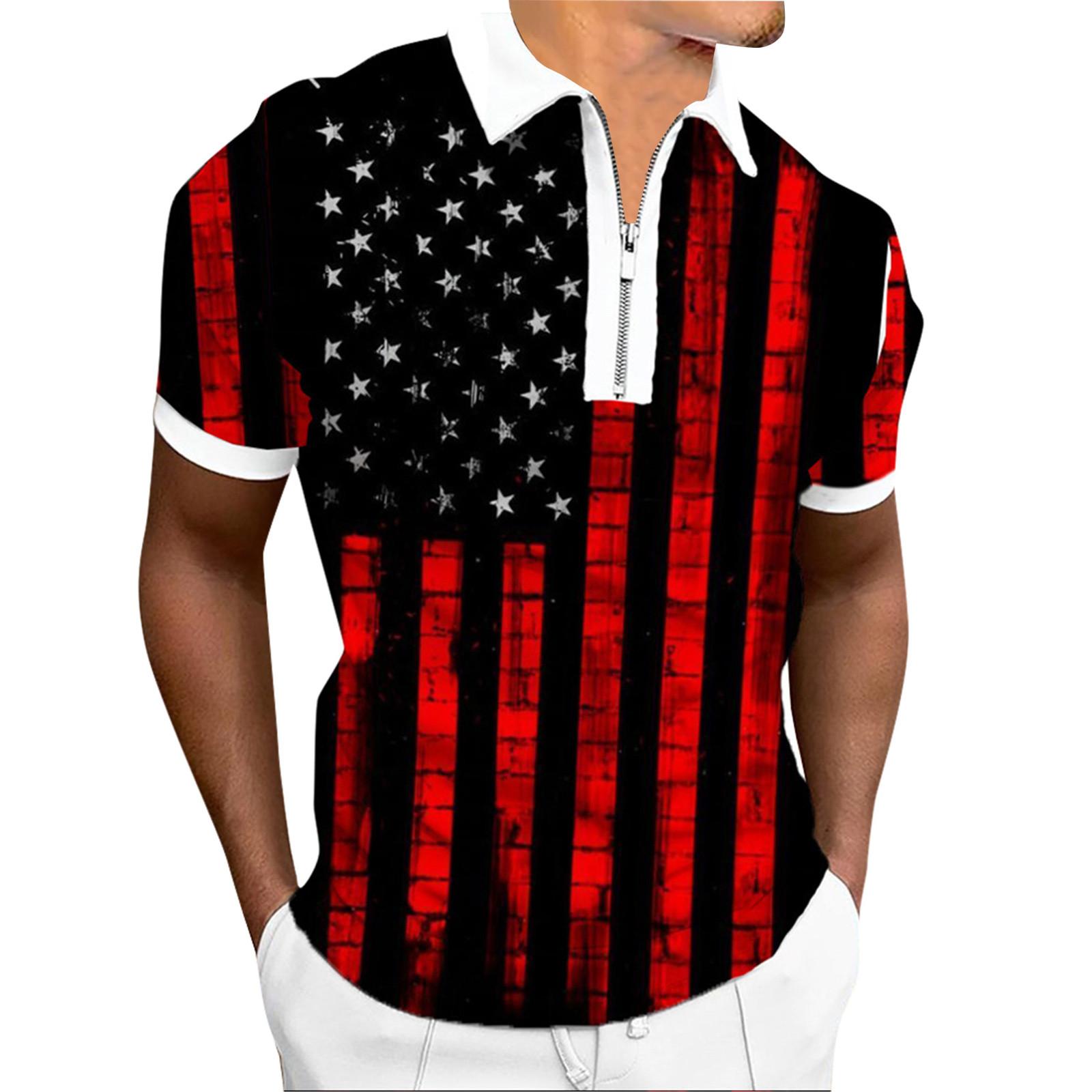 

Летняя модная мужская рубашка с коротким рукавом и молнией, модная футболка, мужской кардиган XL красный