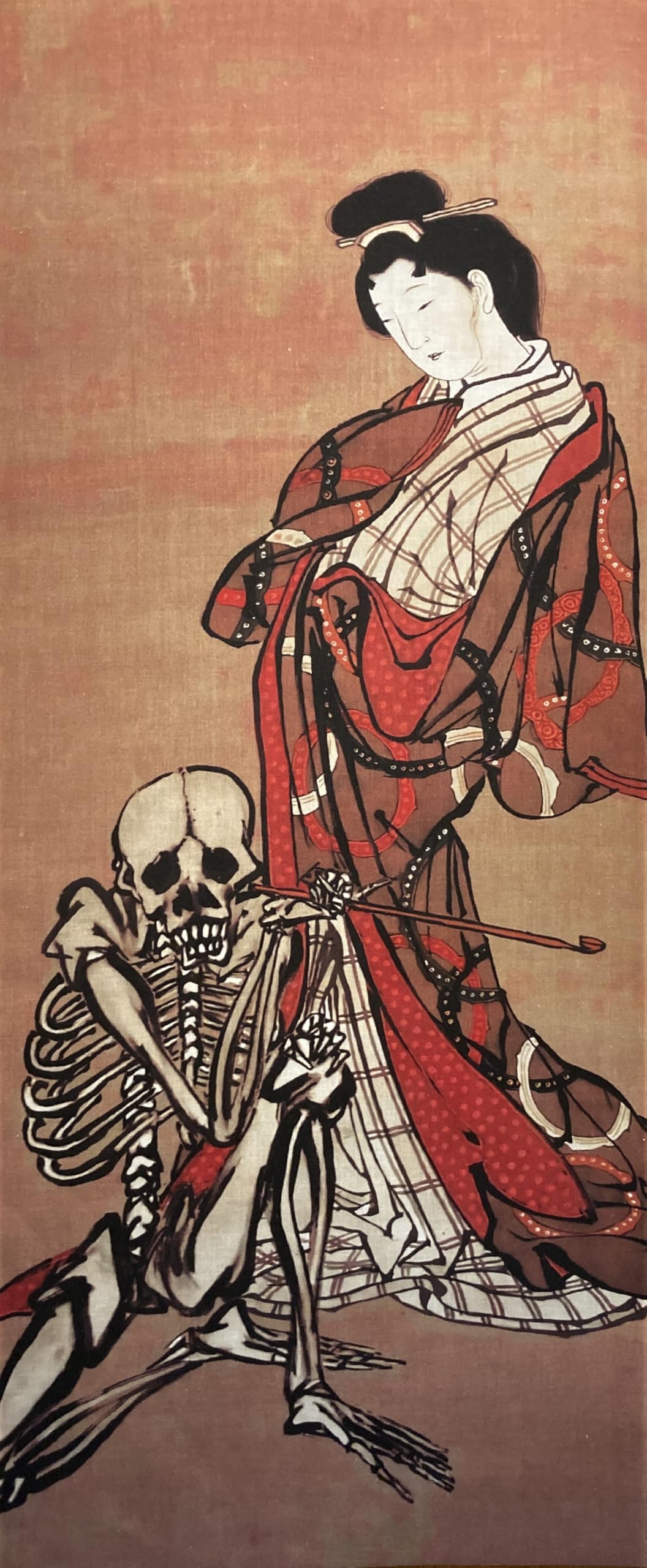 

hand towel from all over the Kawanabe Jigoku Tayuu and Skull Ukiyo-e world, Kyosai,