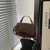 Retro Casual Commuter Bag Spring New Fashion Texture Solid Color Hand-to-shoulder Crossbody Small Square Bag