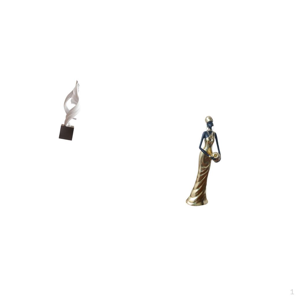 Abstract Sculpture African Tribal Lady Figurine Decorative Statue for Home Office Coffee Table And