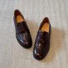 Sheepskin~ Retro Thick-soled Female Lazy One-pedal Women's Shoes with Skirts and Soft-soled Small Leather Shoes