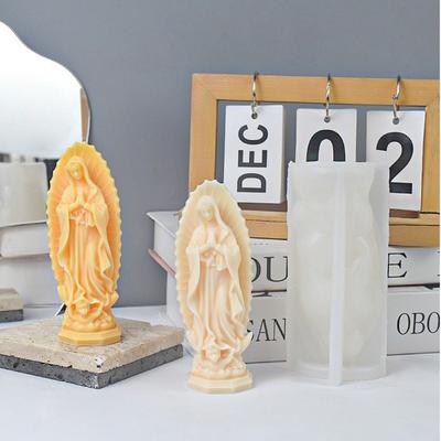 Prayer Mary Candle Molds Soft Silicone Plaster Making Tool New Portrait Mould  DIY Crafting