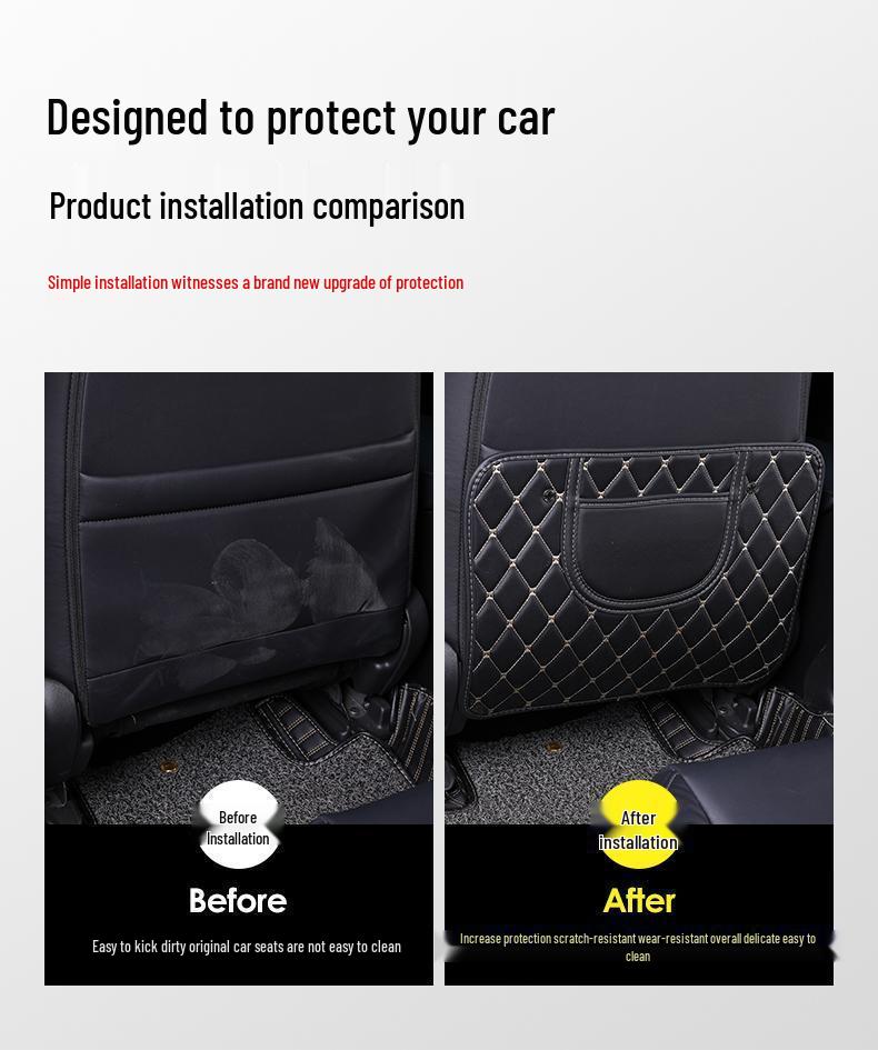 Children's Car Seat Back Protector: Creative Cartoon Kick & Scuff Guard