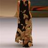 3D Three-Dimensional Print Dress Red Flower Tall Sleeveless Dress Beach Travel Photo Beach Dress
