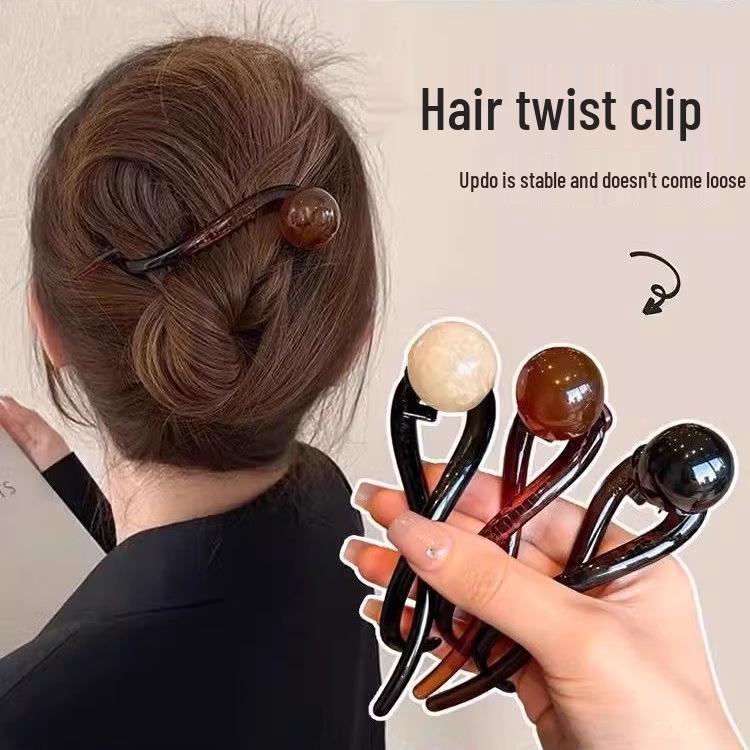 Francouzská retro perlová twist sponka do vlasů—Elegantní jednoslovný styl pro ženy