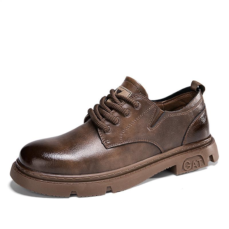 

Men s Casual Shoes Business Formal British Shoes Waterproof Leather Shoes Martens Boots 44 коричневий