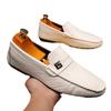 Bean Shoes Herren Frühling Neue Herrenschuhe Herren Casual Lederschuhe A Steigbügel Fahren Faule Schuhe