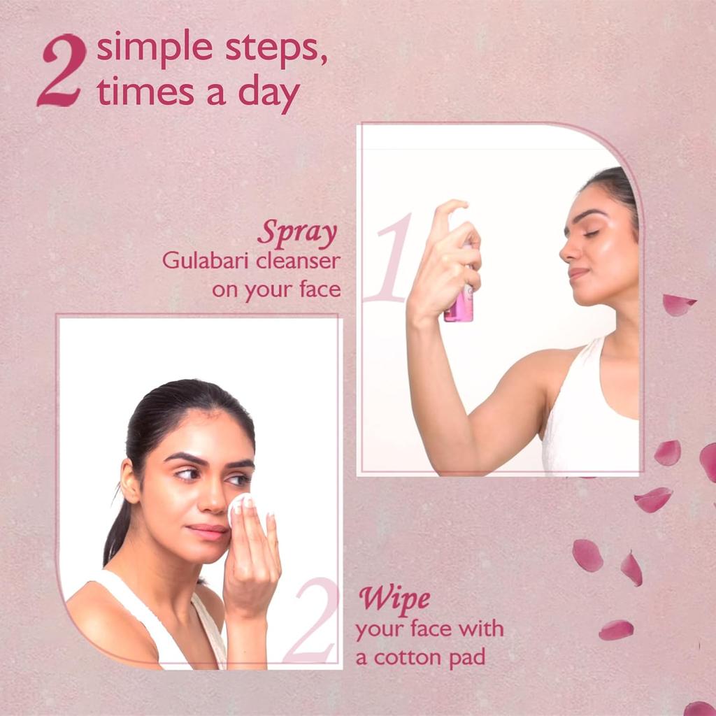 Dabur Gulabari Rose Glow Face Cleanser 100 Ml Pack Of 1, Hydrating Toner & Moisturizer